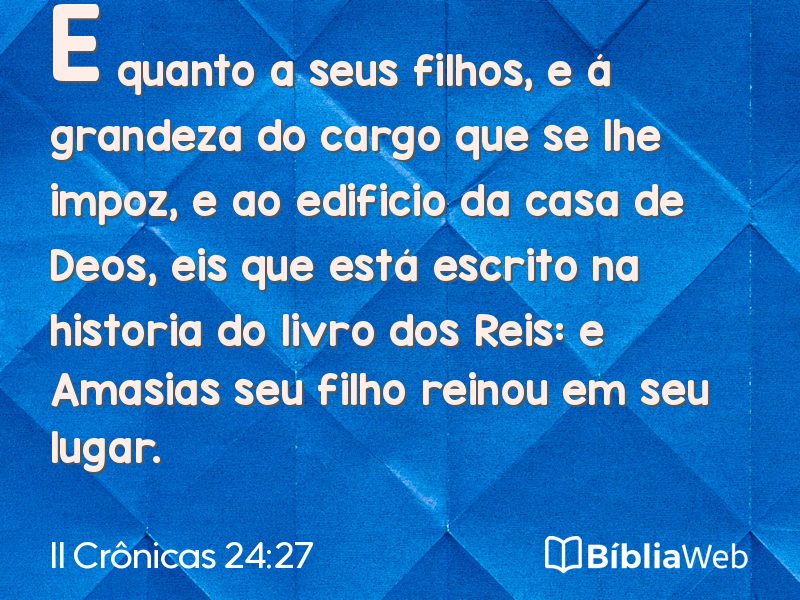 II Crônicas 24:27 em imagem para compartilhar