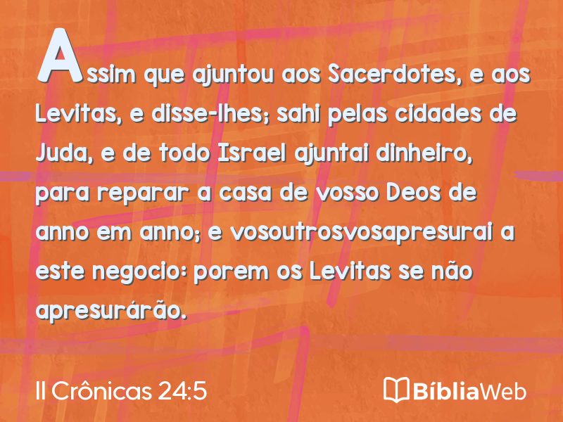 II Crônicas 24:5 em imagem para compartilhar