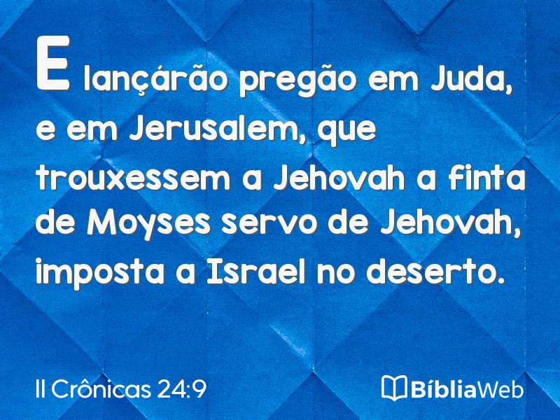 II Crônicas 24:9 em imagem para compartilhar