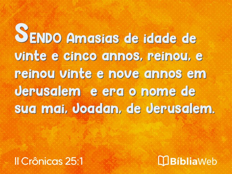 II Crônicas 25:1 em imagem para compartilhar
