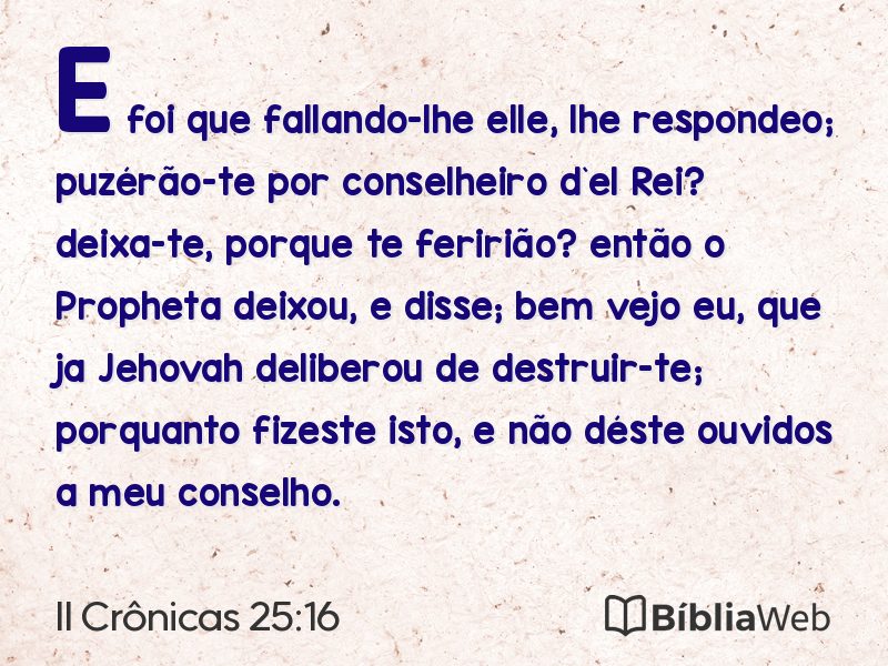 II Crônicas 25:16 em imagem para compartilhar