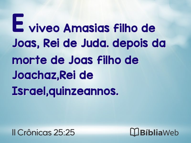 II Crônicas 25:25 em imagem para compartilhar