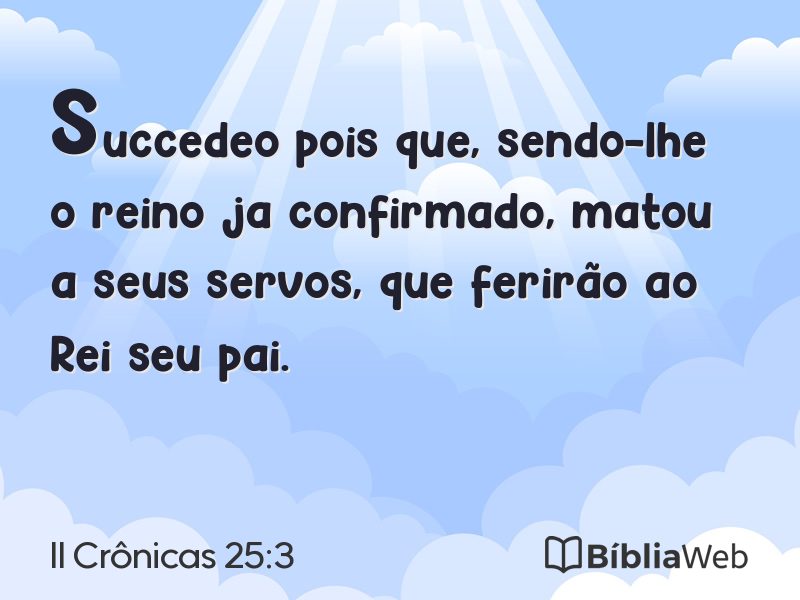 II Crônicas 25:3 em imagem para compartilhar