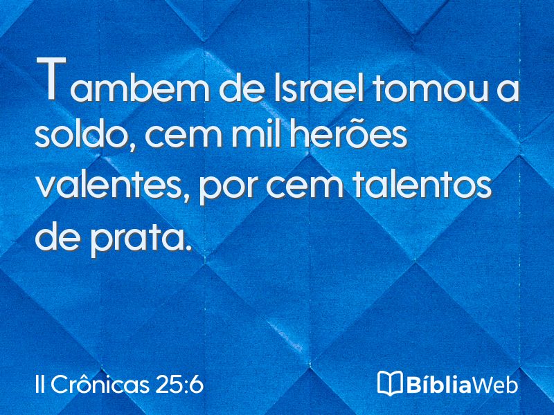 II Crônicas 25:6 em imagem para compartilhar