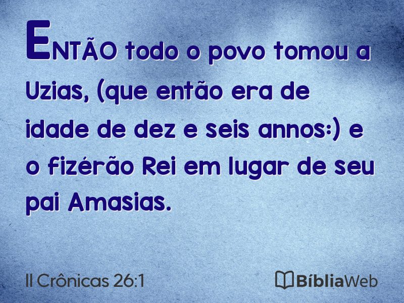 II Crônicas 26:1 em imagem para compartilhar