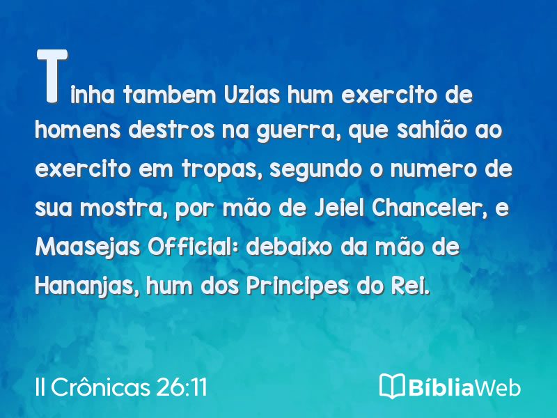 II Crônicas 26:11 em imagem para compartilhar