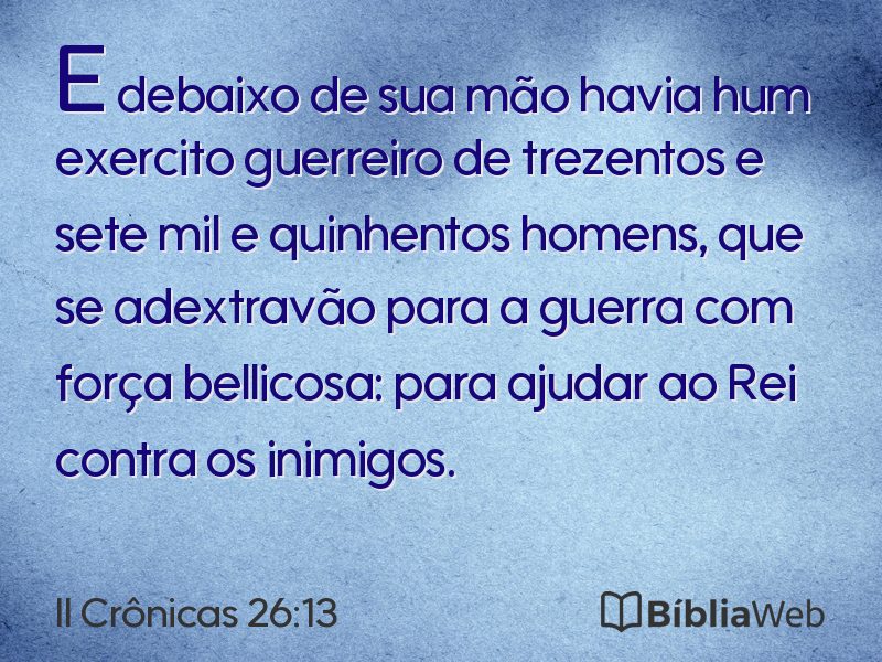 II Crônicas 26:13 em imagem para compartilhar