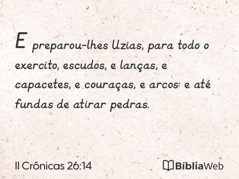 II Crônicas 26:14 em imagem para compartilhar