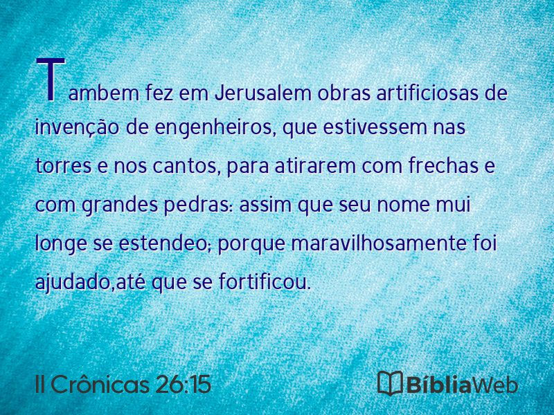 II Crônicas 26:15 em imagem para compartilhar
