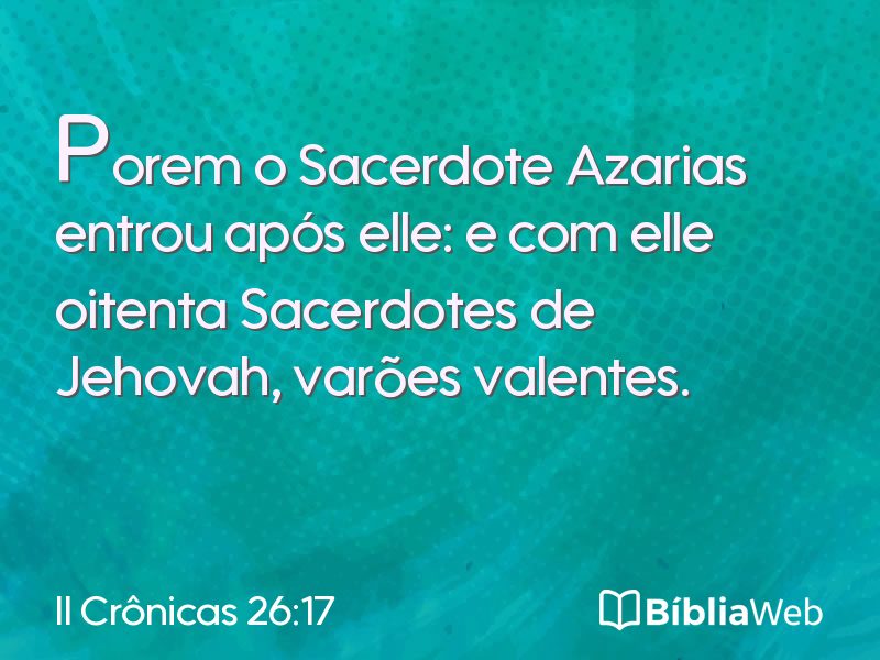 II Crônicas 26:17 em imagem para compartilhar