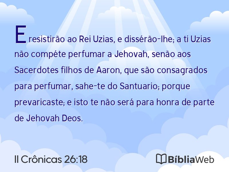 II Crônicas 26:18 em imagem para compartilhar