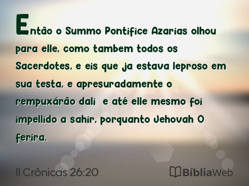 II Crônicas 26:20 em imagem para compartilhar