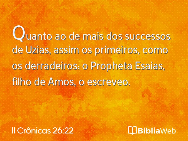 II Crônicas 26:22 em imagem para compartilhar