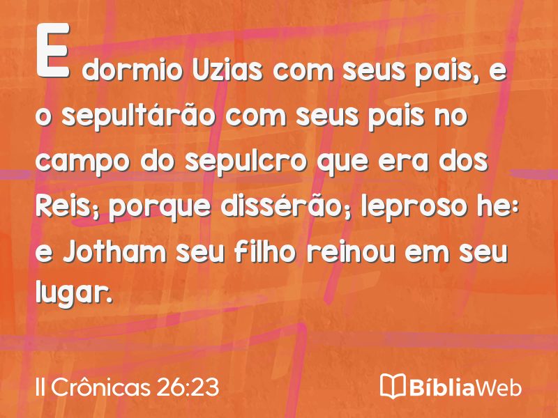 II Crônicas 26:23 em imagem para compartilhar