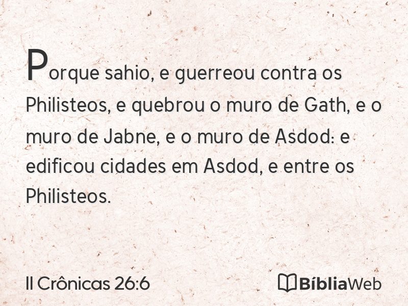 II Crônicas 26:6 em imagem para compartilhar
