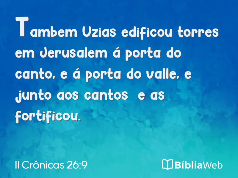 II Crônicas 26:9 em imagem para compartilhar