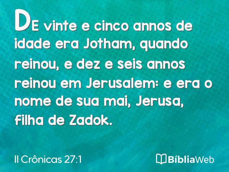 II Crônicas 27:1 em imagem para compartilhar