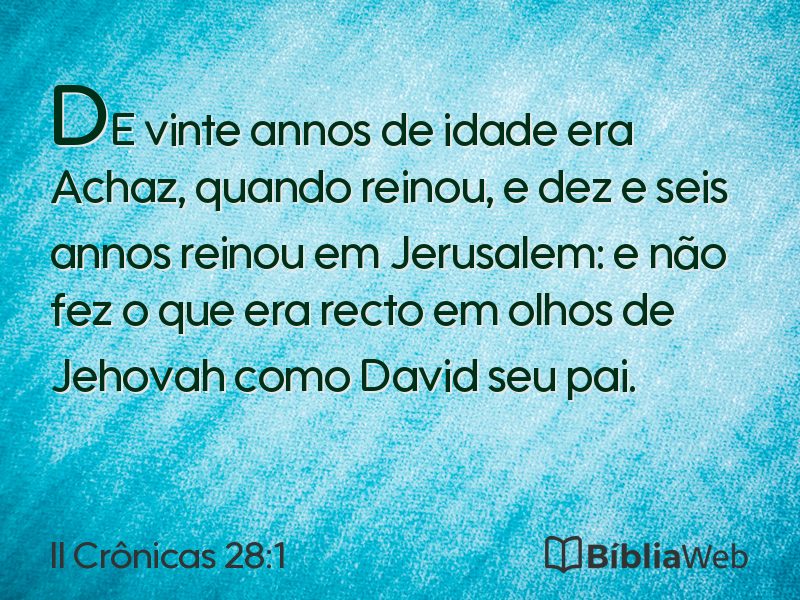 II Crônicas 28:1 em imagem para compartilhar