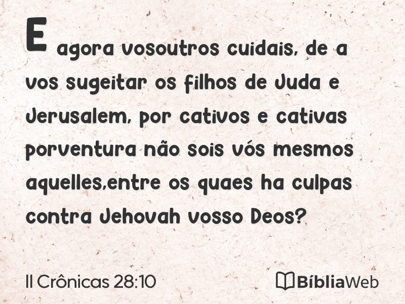 II Crônicas 28:10 em imagem para compartilhar