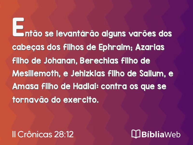 II Crônicas 28:12 em imagem para compartilhar