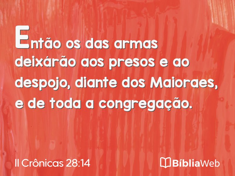 II Crônicas 28:14 em imagem para compartilhar