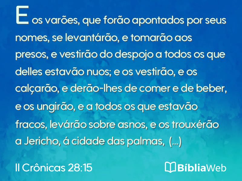 II Crônicas 28:15 em imagem para compartilhar