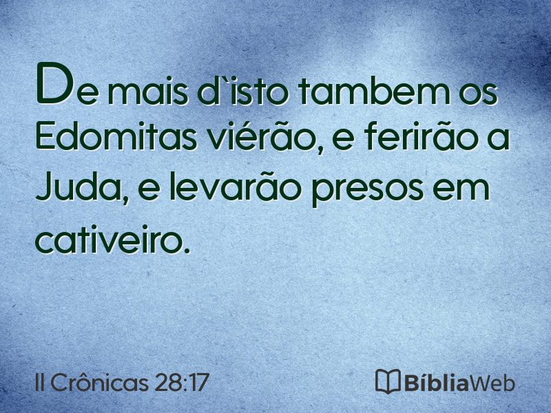 II Crônicas 28:17 em imagem para compartilhar