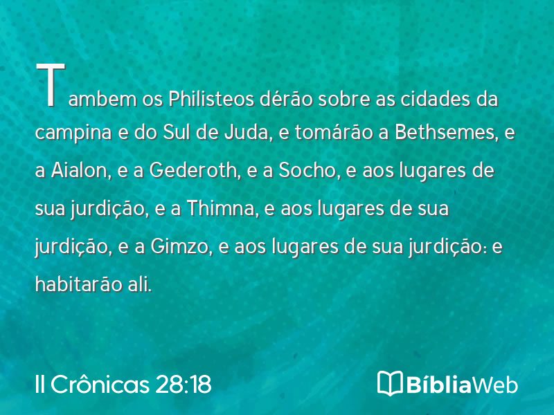 II Crônicas 28:18 em imagem para compartilhar