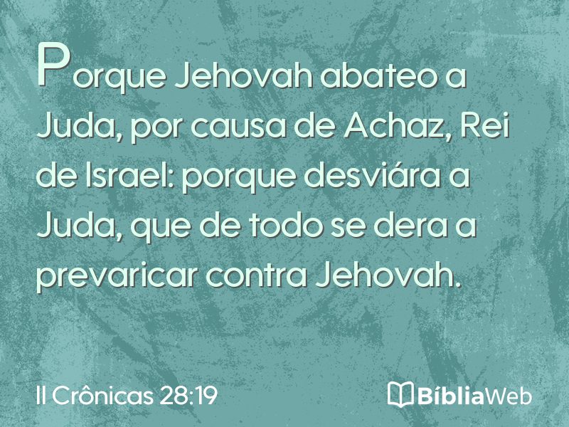II Crônicas 28:19 em imagem para compartilhar