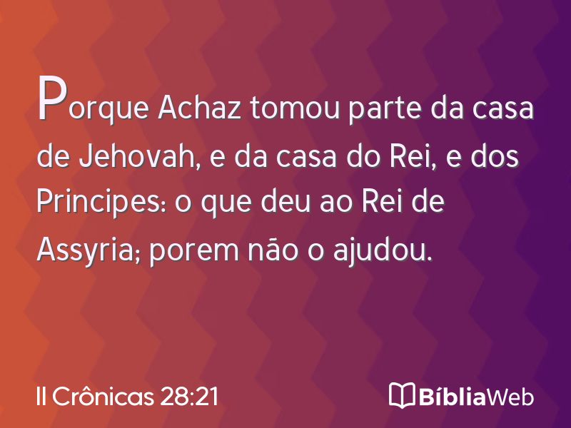II Crônicas 28:21 em imagem para compartilhar