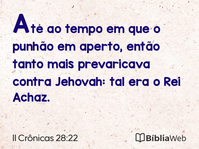 II Crônicas 28:22 em imagem para compartilhar