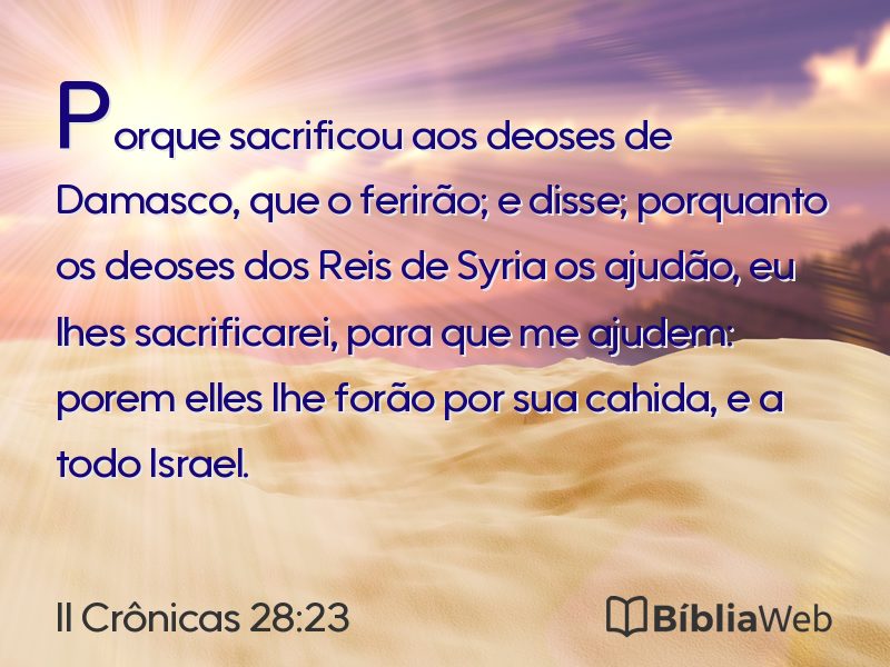 II Crônicas 28:23 em imagem para compartilhar