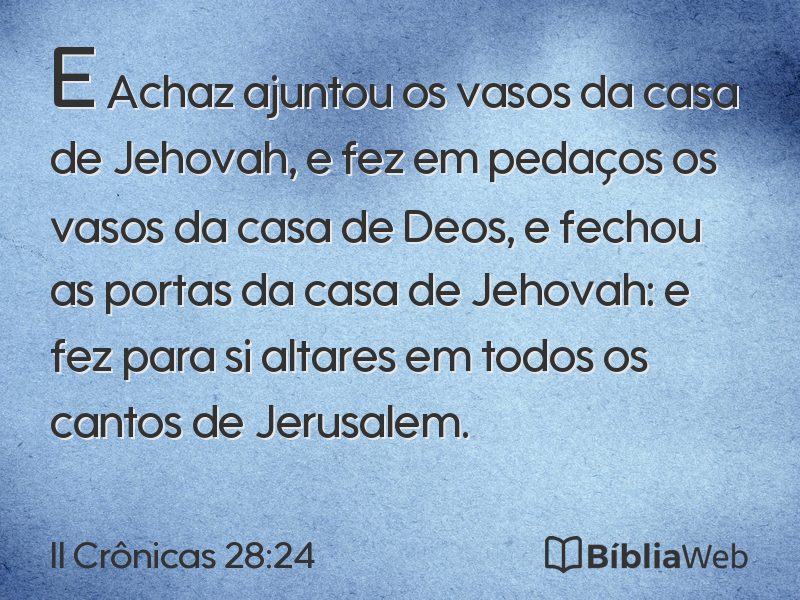 II Crônicas 28:24 em imagem para compartilhar