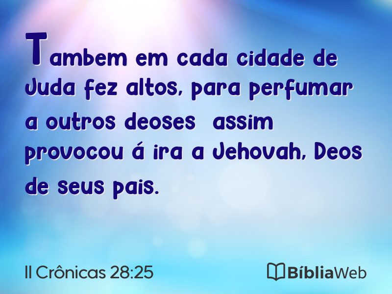 II Crônicas 28:25 em imagem para compartilhar