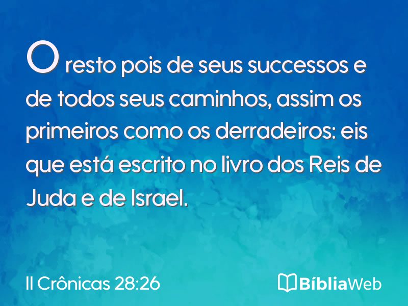 II Crônicas 28:26 em imagem para compartilhar