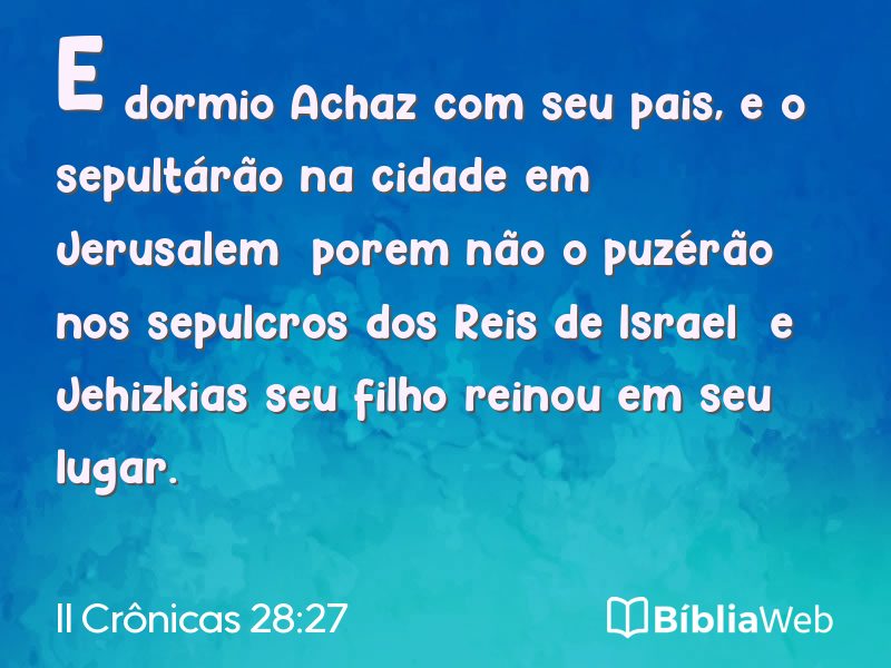II Crônicas 28:27 em imagem para compartilhar