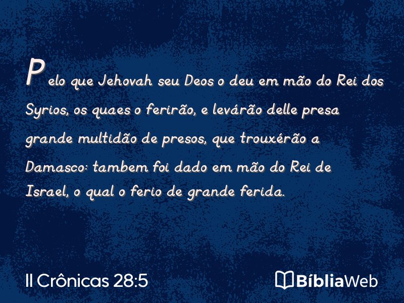 II Crônicas 28:5 em imagem para compartilhar