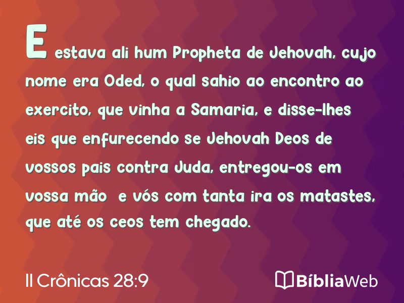 II Crônicas 28:9 em imagem para compartilhar