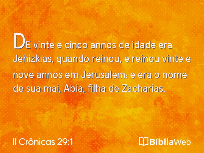 II Crônicas 29:1 em imagem para compartilhar