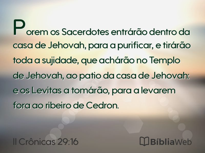 II Crônicas 29:16 em imagem para compartilhar