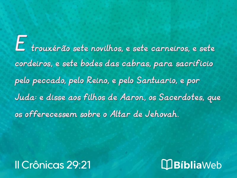 II Crônicas 29:21 em imagem para compartilhar