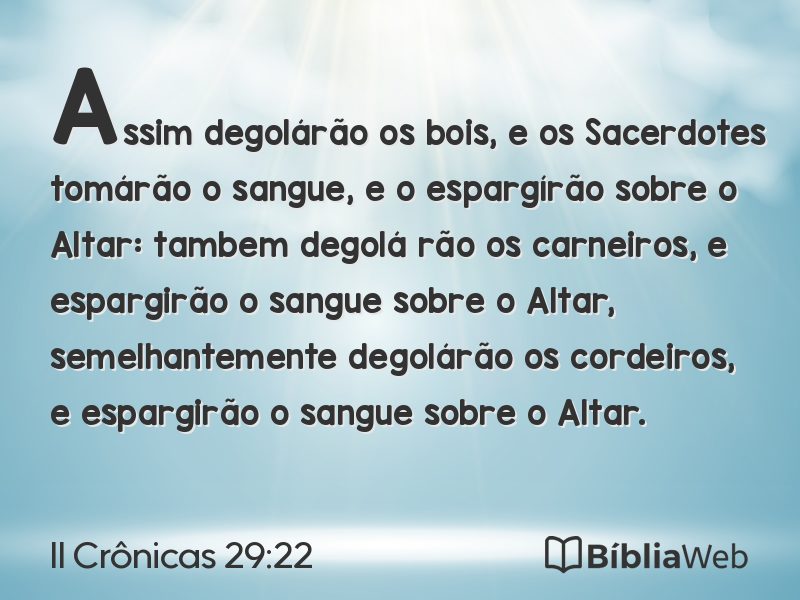 II Crônicas 29:22 em imagem para compartilhar