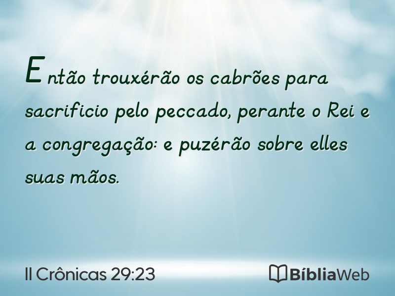 II Crônicas 29:23 em imagem para compartilhar