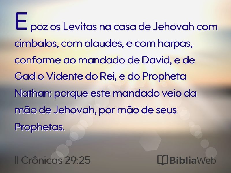 II Crônicas 29:25 em imagem para compartilhar