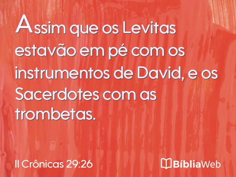 II Crônicas 29:26 em imagem para compartilhar