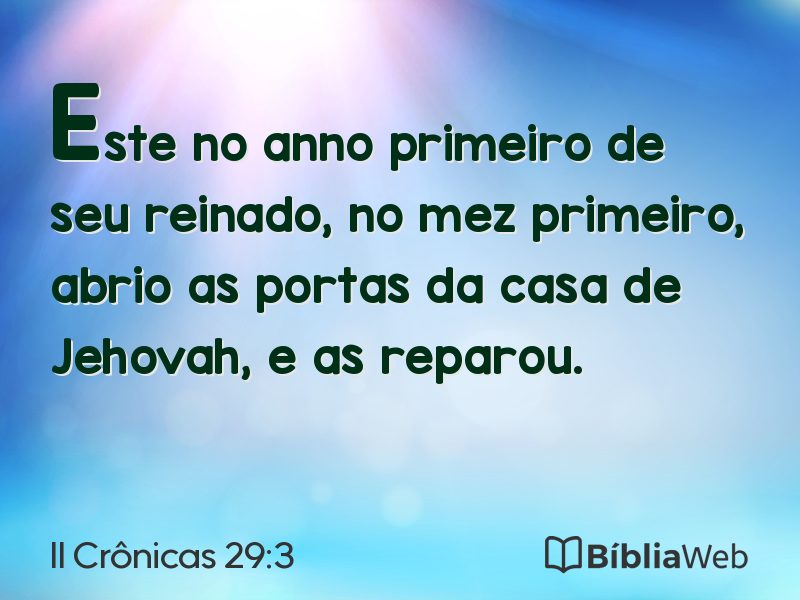 II Crônicas 29:3 em imagem para compartilhar