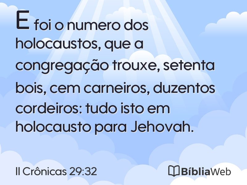 II Crônicas 29:32 em imagem para compartilhar