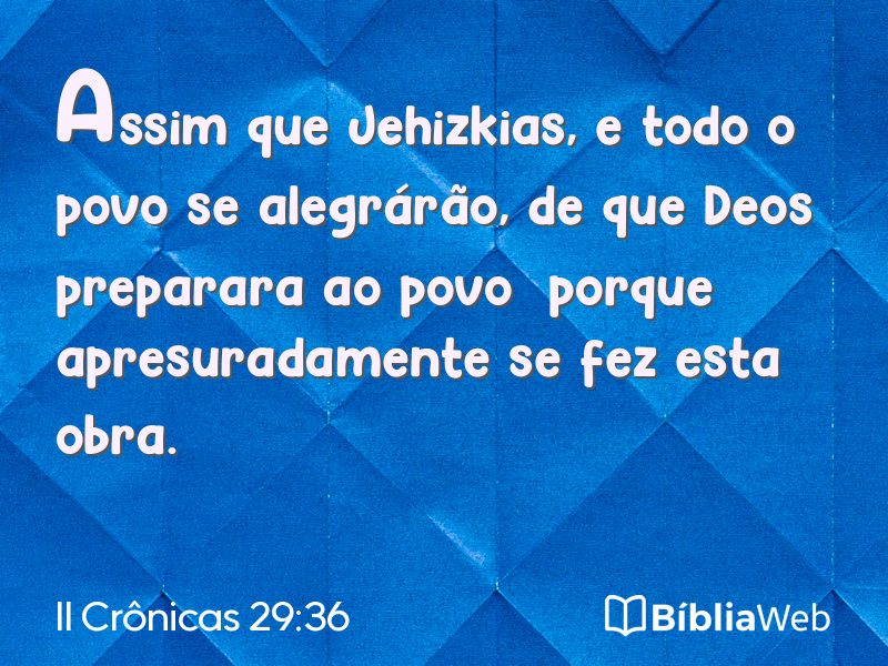 II Crônicas 29:36 em imagem para compartilhar