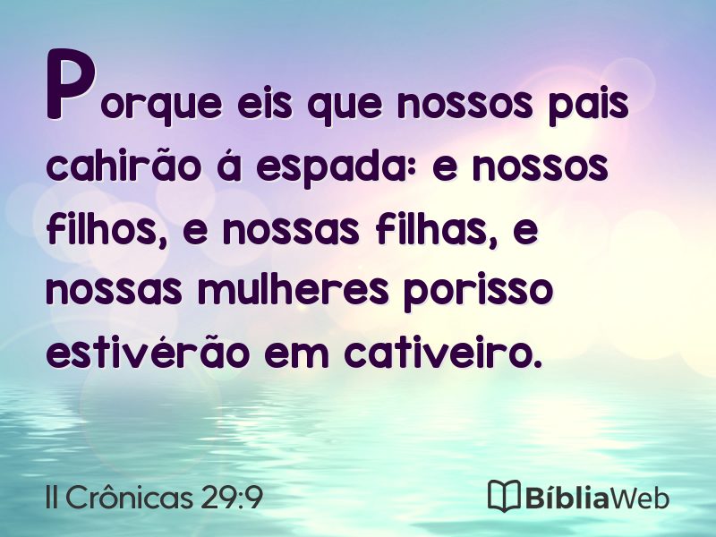II Crônicas 29:9 em imagem para compartilhar