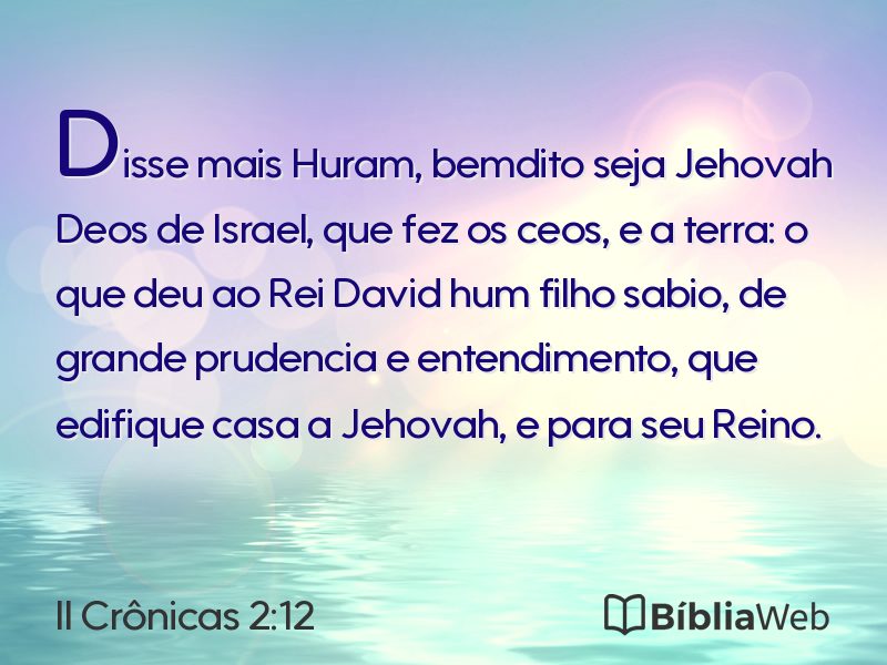 II Crônicas 2:12 em imagem para compartilhar
